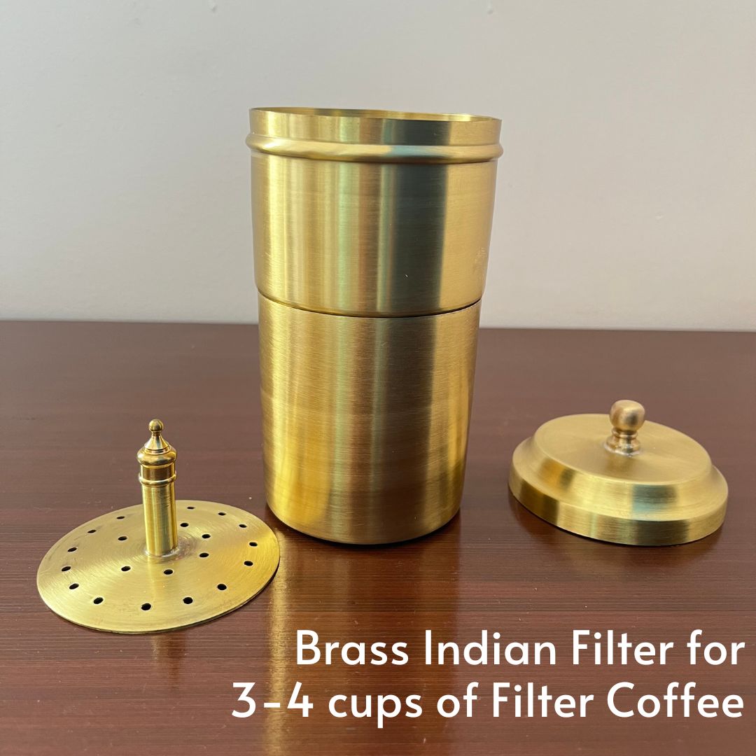 Why do we have coffee from brass filter and davara tumbler? All about brass  coffee filter maker. 